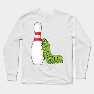 Caterpillar at Bowling with Bowling pin Long Sleeve T-Shirt